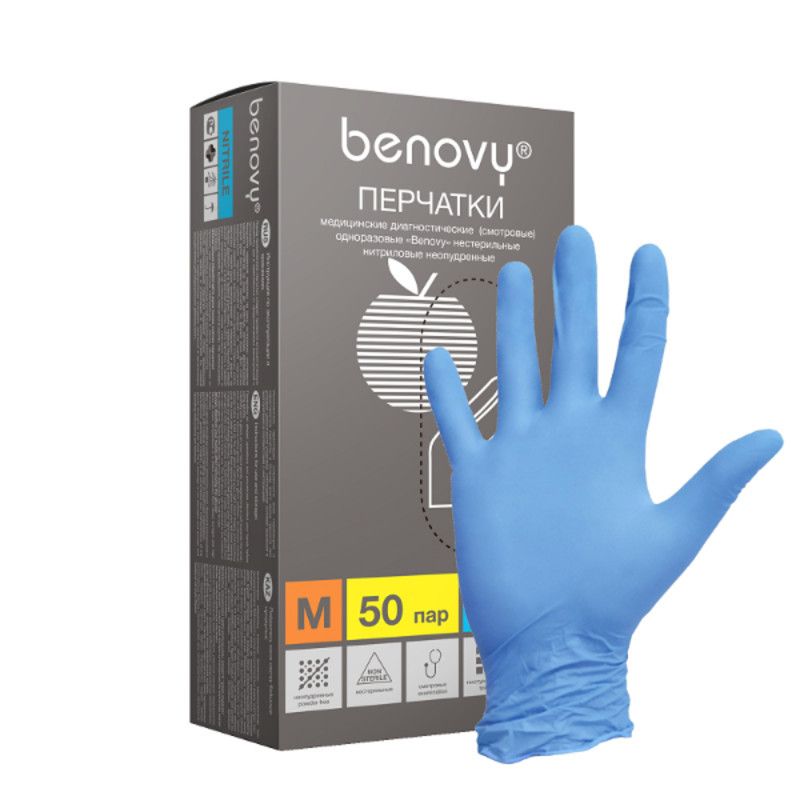 Benovy Перчатки размер "S" голубые 56875
